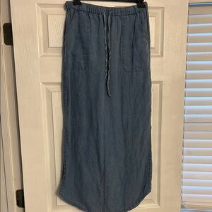 Blue Linen Skirt